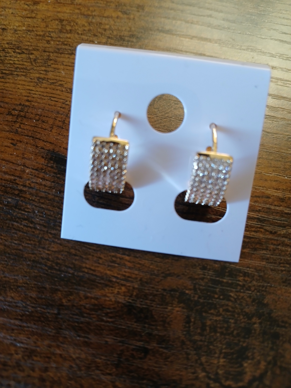 & Other Stories Gold-Tone Crystal Pavé Rectangular Drop Earrings